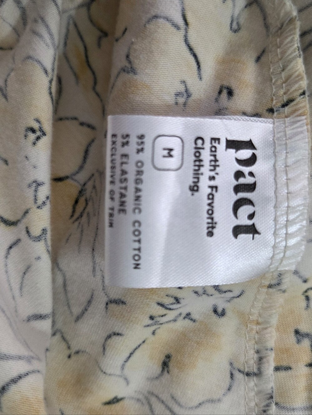 PACT Fit & Flare Tie Back Dress Reverie Floral Yellow Print Medium Cottagecore - Picture 7 of 10